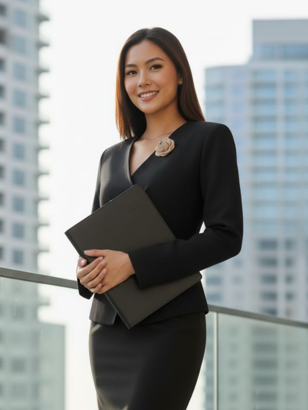 Sharply tailored black blazer