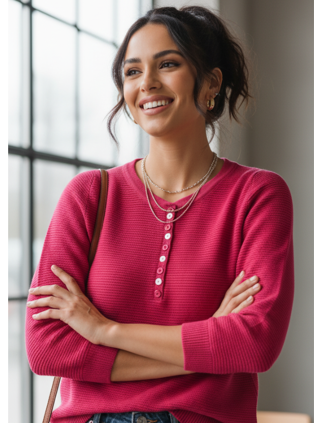 The Rib-Knit Henley Top