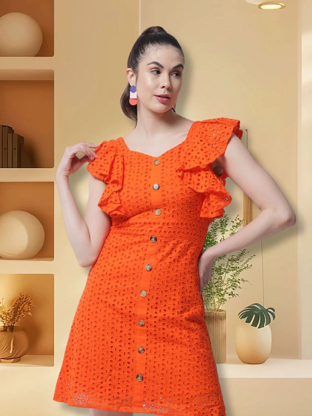 Sweetheart Neck Flutter Sleeve Sheath Dress