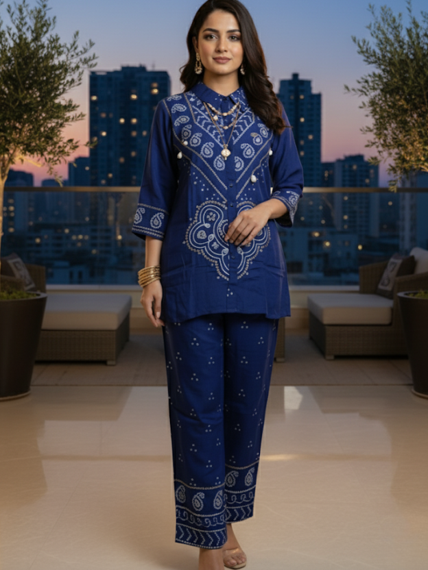 Blue Aura Embellished co-ords