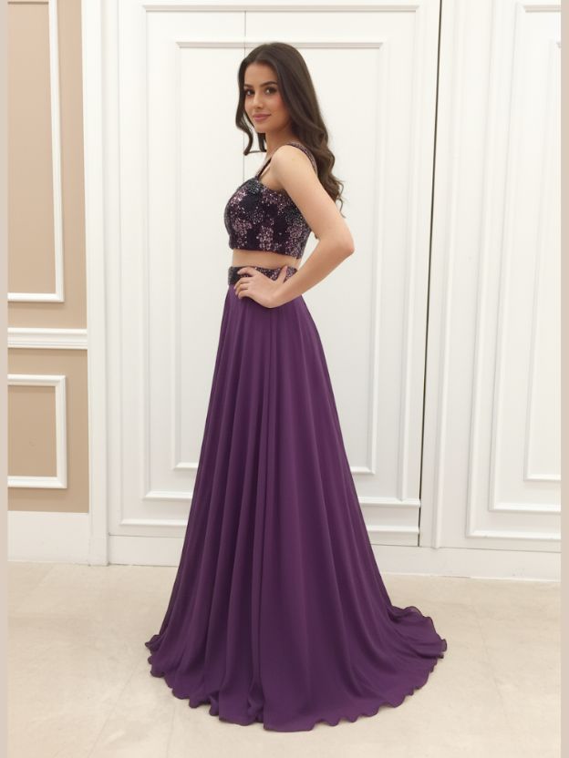 Amethyst Bloom Embellished lehenga