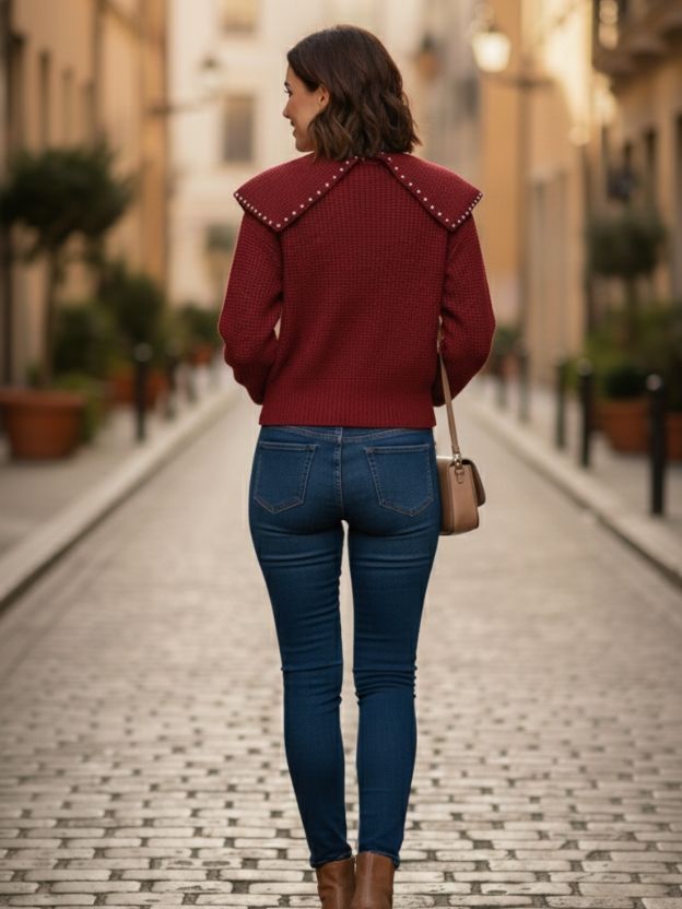 Women’s Vintage Style Knit Sweater Top – Elegant Everyday Wear