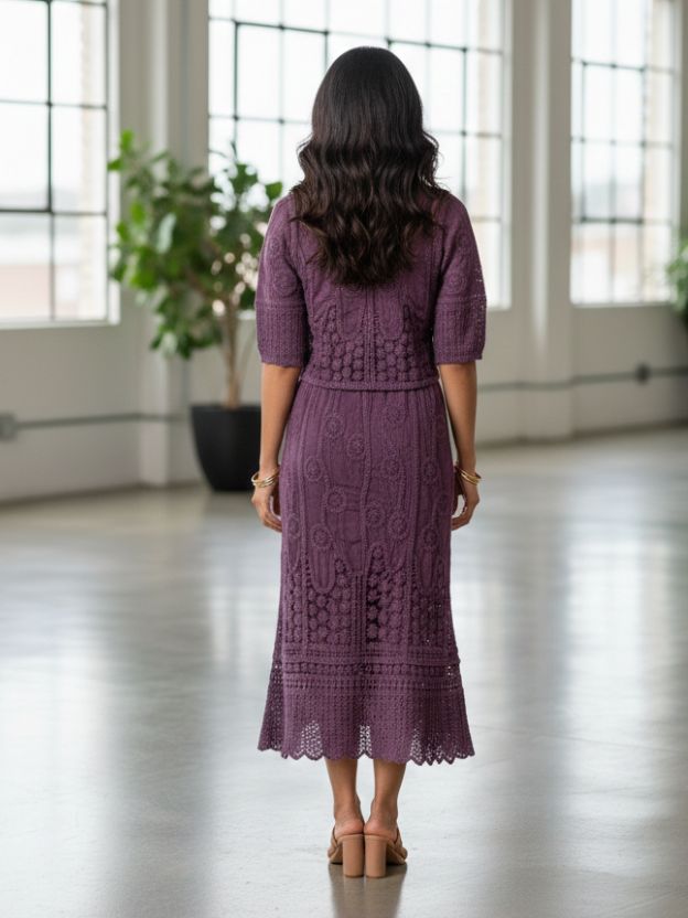 Elegant Textured Co-Ord Set with Feminine Silhouette