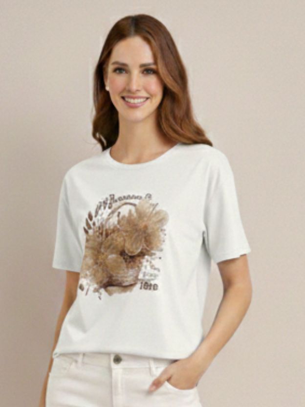 Elegant Botanical Graphic Everyday T-Shirt