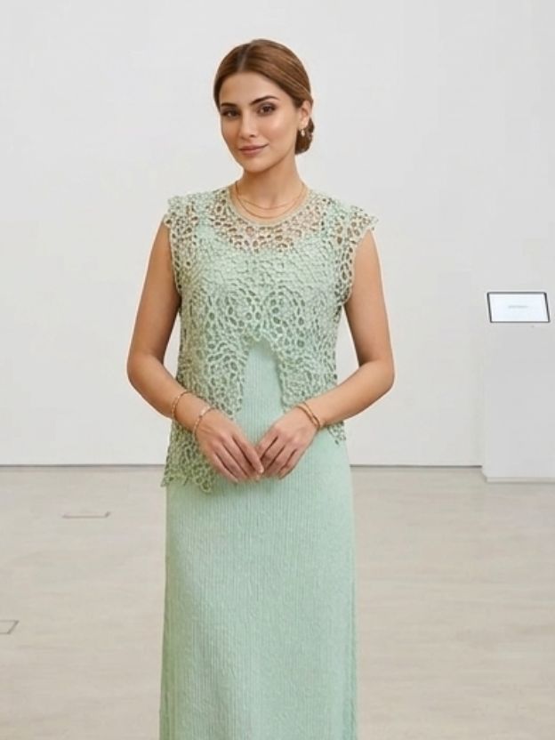 Ethereal Layered Midi Dress