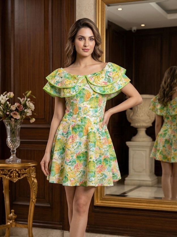 Blooming Elegance Ruffle Mini Dress