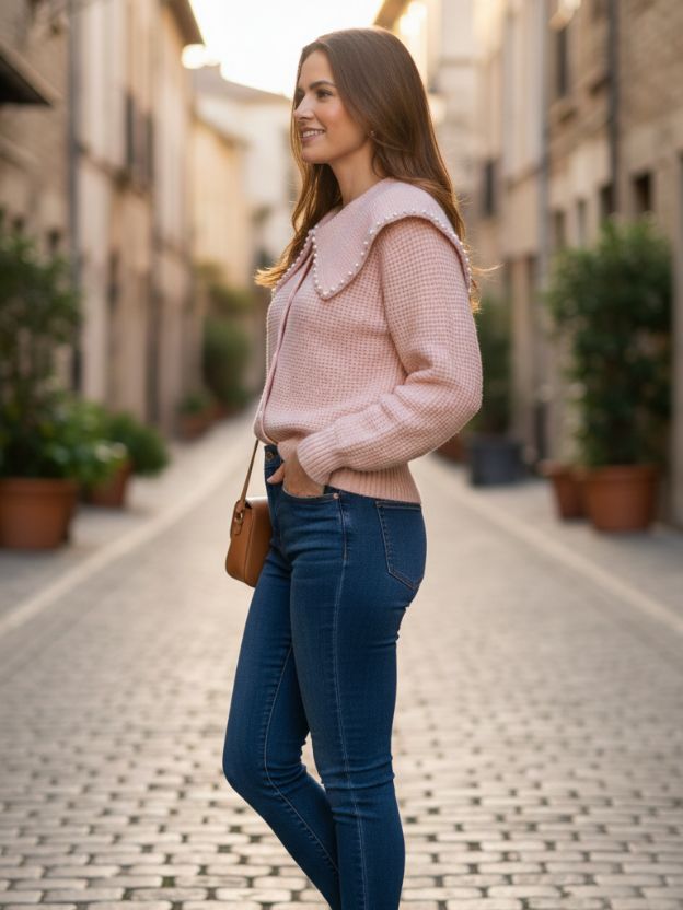Women’s Vintage Style Knit Sweater Top – Elegant Everyday Wear