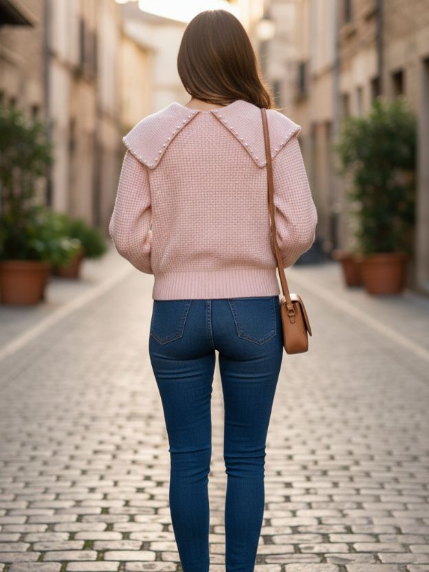 Women’s Vintage Style Knit Sweater Top – Elegant Everyday Wear
