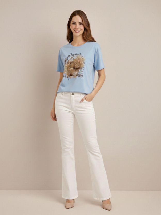 Elegant Botanical Graphic Everyday T-Shirt