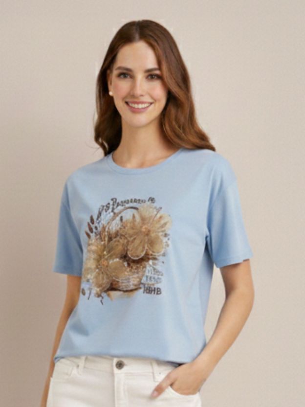 Elegant Botanical Graphic Everyday T-Shirt