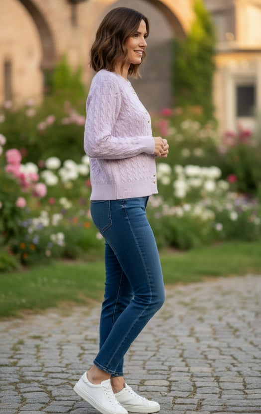 Women’s Classic Cable Knit Sweater Cardigan – Warm Casual Chic Top