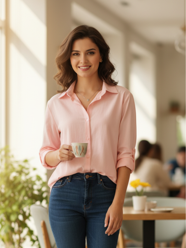 Classic Brown Button-Down Shirt