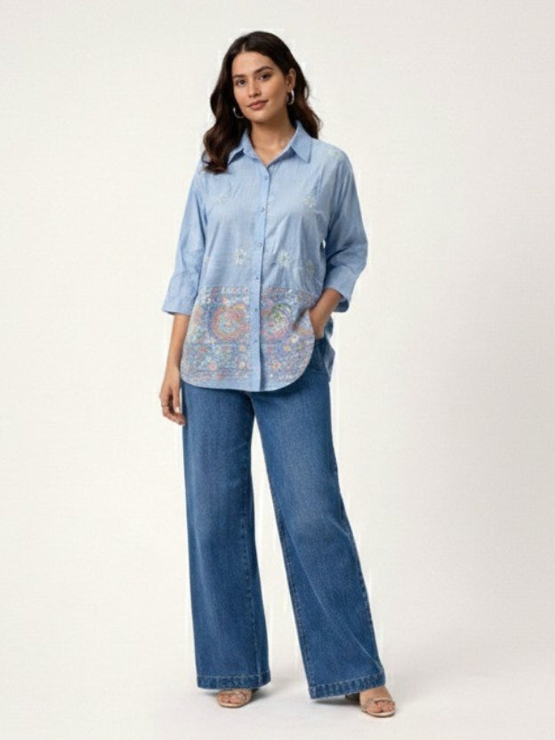 Women’s Embroidered Oversized Shirt