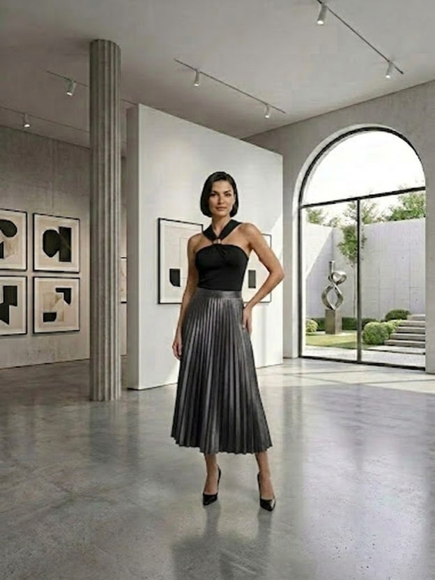 Elegant Twist-Neck Statement Top