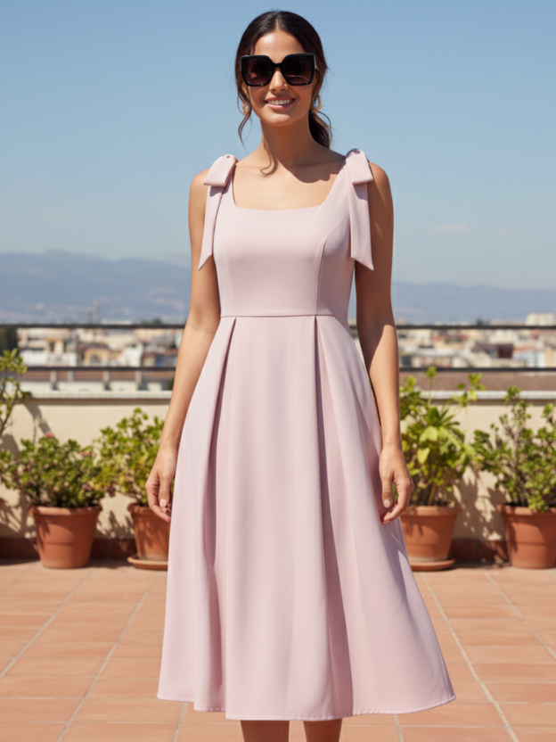 Harlow Bow midi dress