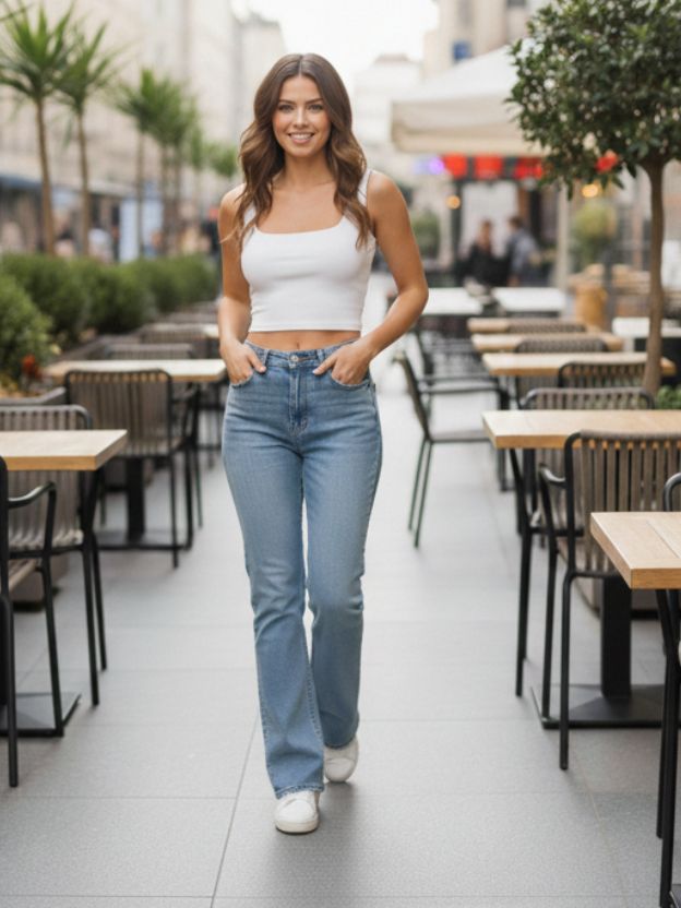 Sleek Square Neck Fitted Crop Top