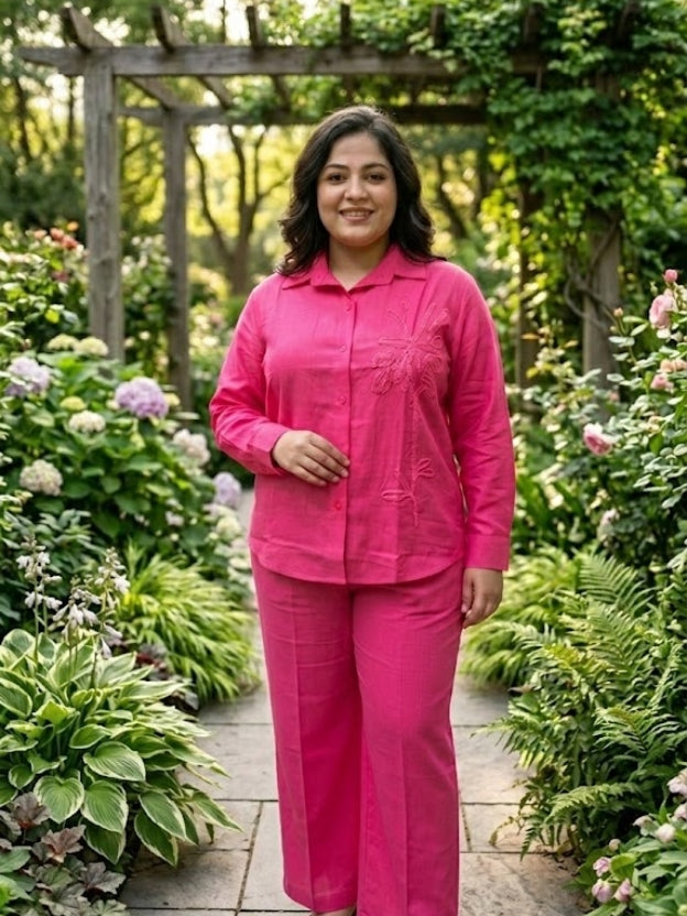 Elegant Floral Embroidered Co-Ord Set with Tailored Silhouette