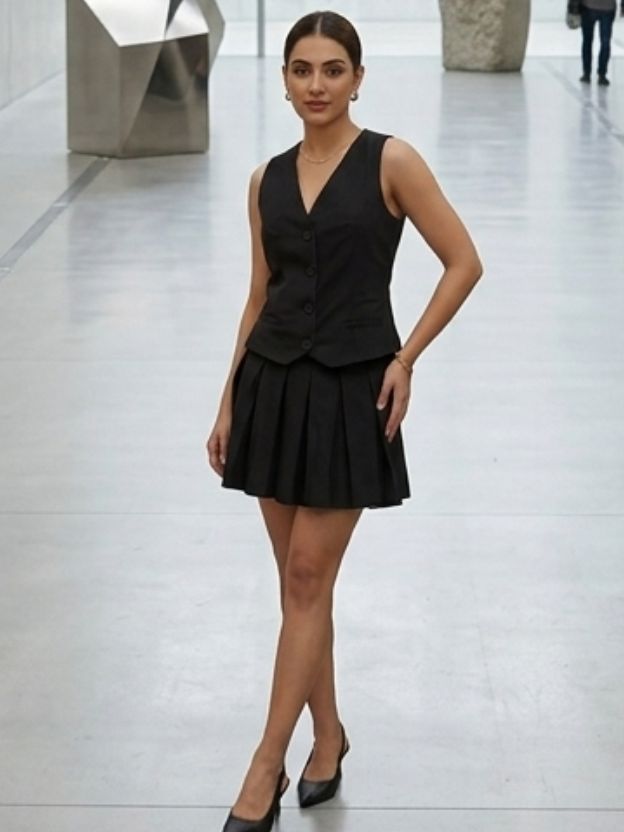 Midnight Muse Pleated Dress