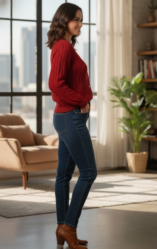 Women’s Classic Cable Knit Sweater Cardigan – Warm Casual Chic Top