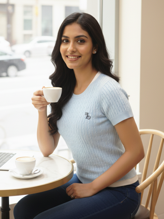 Classic Knit V-Neck Top