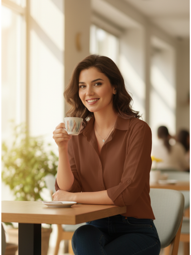 Classic Brown Button-Down Shirt