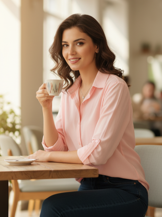 Classic Brown Button-Down Shirt