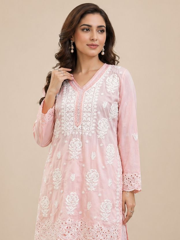 Elegant Embroidered Straight Fit Co-Ord Set