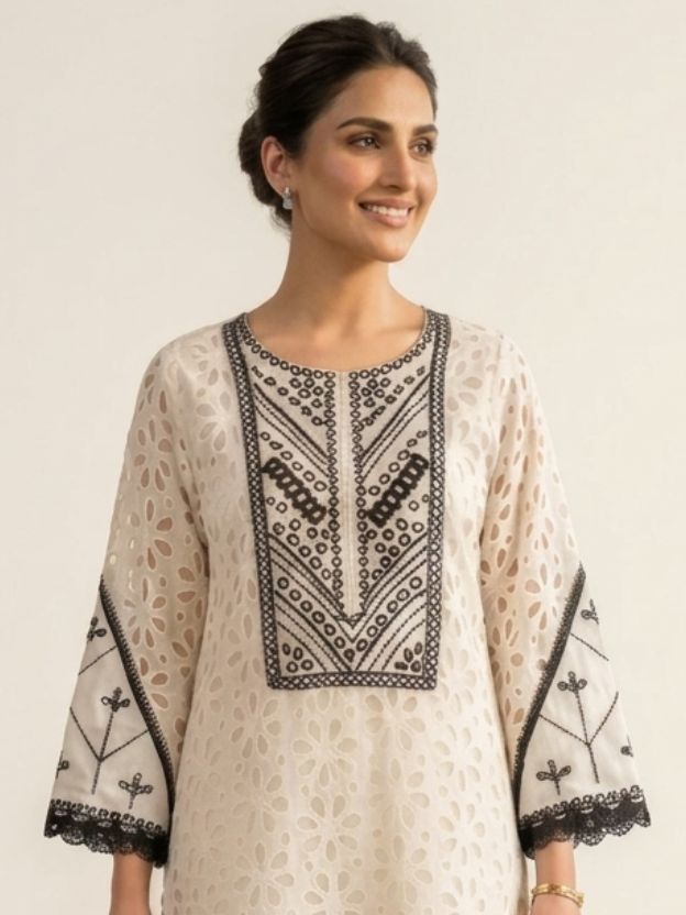 Elegant Embroidered Lace Co-Ord Set