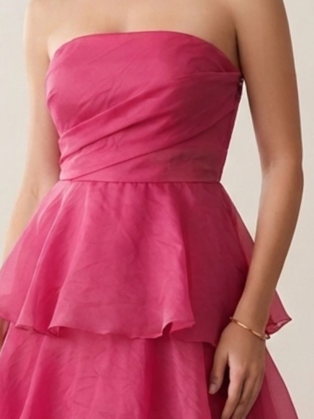Women's Strapless Tiered Ruffle Maxi Dress | Elegant Party, Prom & Evening Gown