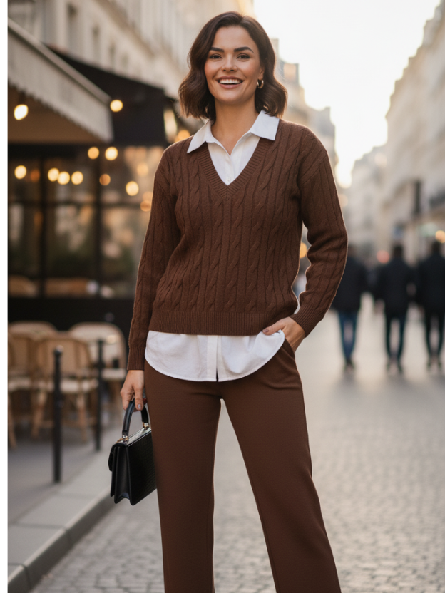Autumn Chic Sweater & Trouser Set