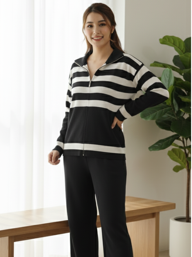 Blush Knit Two-Piece Lounge Ensemble