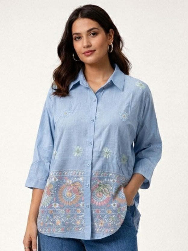 Women’s Embroidered Oversized Shirt
