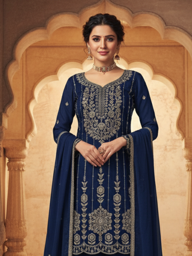 Grace Blue Sharara set