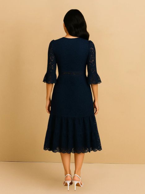 Annabel Laced Blue Midi Dress