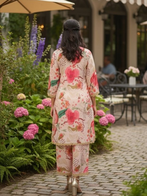 Ivory Base Floral Printed Co-ord Set