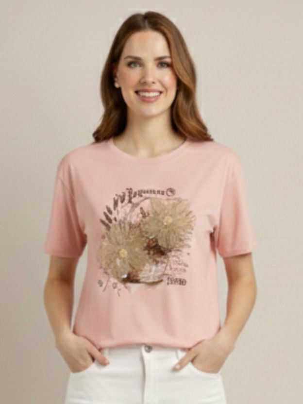 Elegant Botanical Graphic Everyday T-Shirt