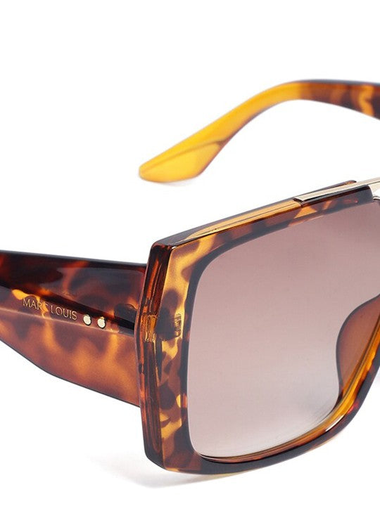 Unisex Oversized Sunglasses with UV Protected Lens-ML M 6151 DEMI BROWN