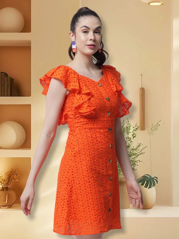 Sweetheart Neck Flutter Sleeve Sheath Dress