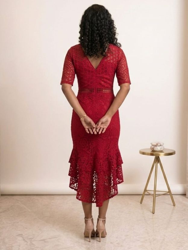 Ethereal Lace Cascade Dress