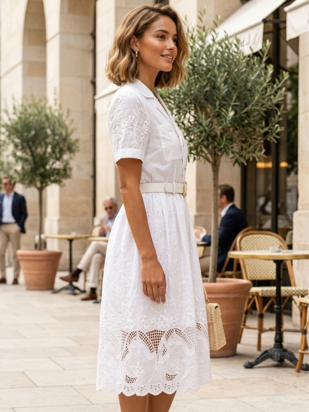 Ethereal Grace Belted Midi Dress