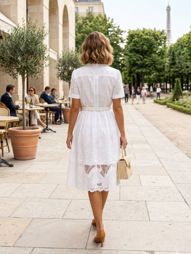 Ethereal Grace Belted Midi Dress