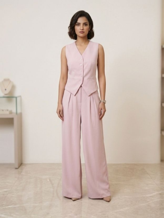 Blush Luxe Waistcoat Co-Ord Set