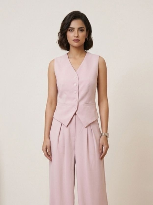 Blush Luxe Waistcoat Co-Ord Set