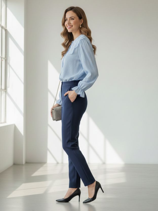 Elegant Embroidered Detail Classic Shirt