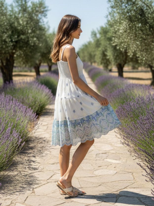 White Skater dress with Flared Hem