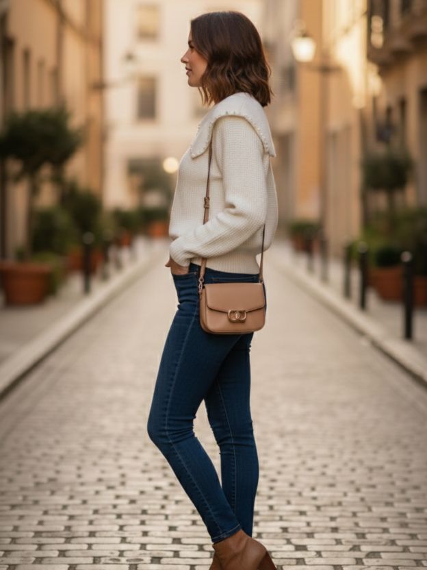 Women’s Vintage Style Knit Sweater Top – Elegant Everyday Wear