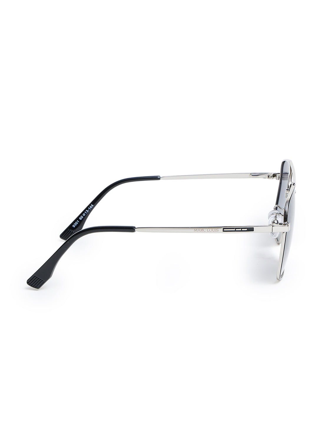 Unisex Polarised & UV Protected Square Sunglass MARC LOUIS 9301 SILVER BLACK SG