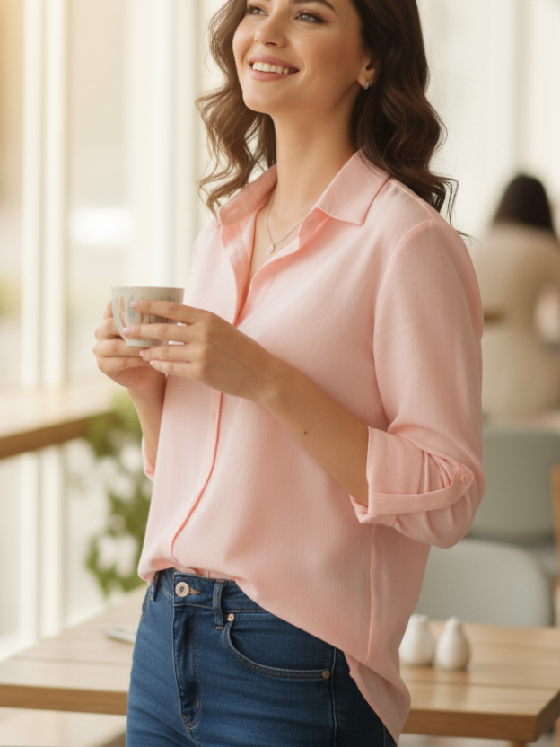 Classic Brown Button-Down Shirt
