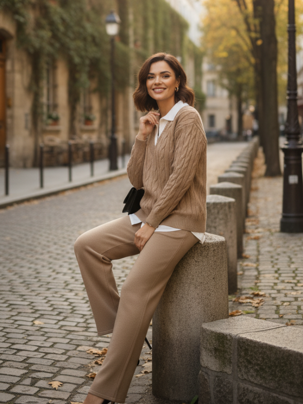 Autumn Chic Sweater & Trouser Set