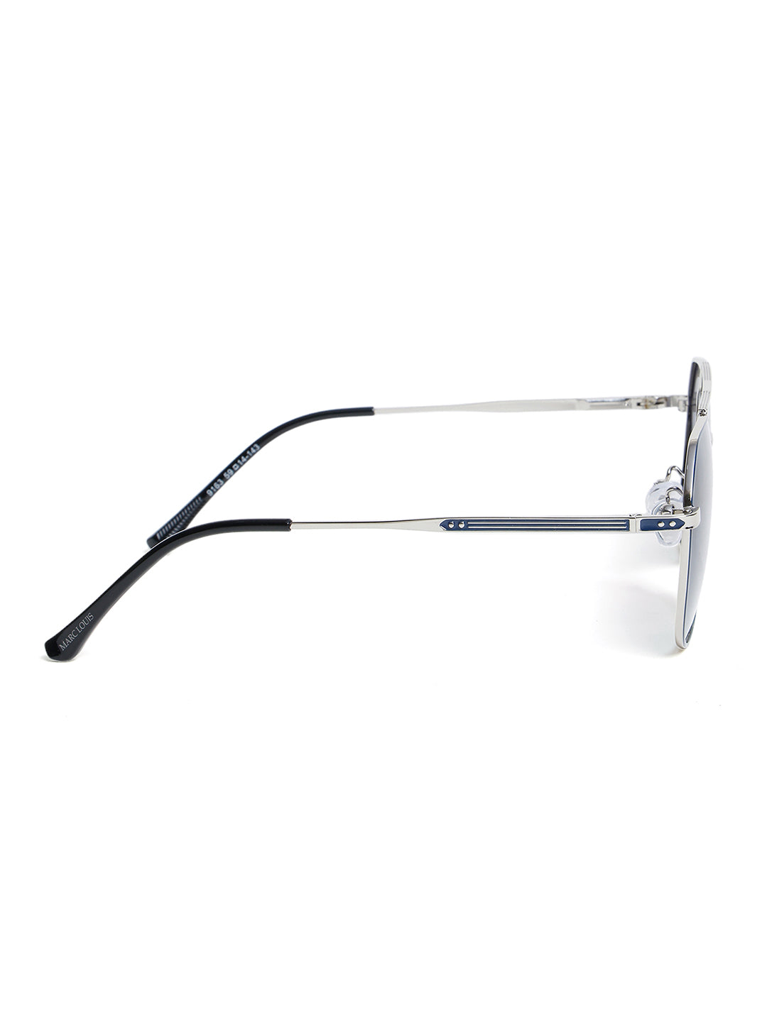 Unisex Polarised & UV Protected Aviator Sunglass MARC LOUIS 9163 SILVER BLUE SG